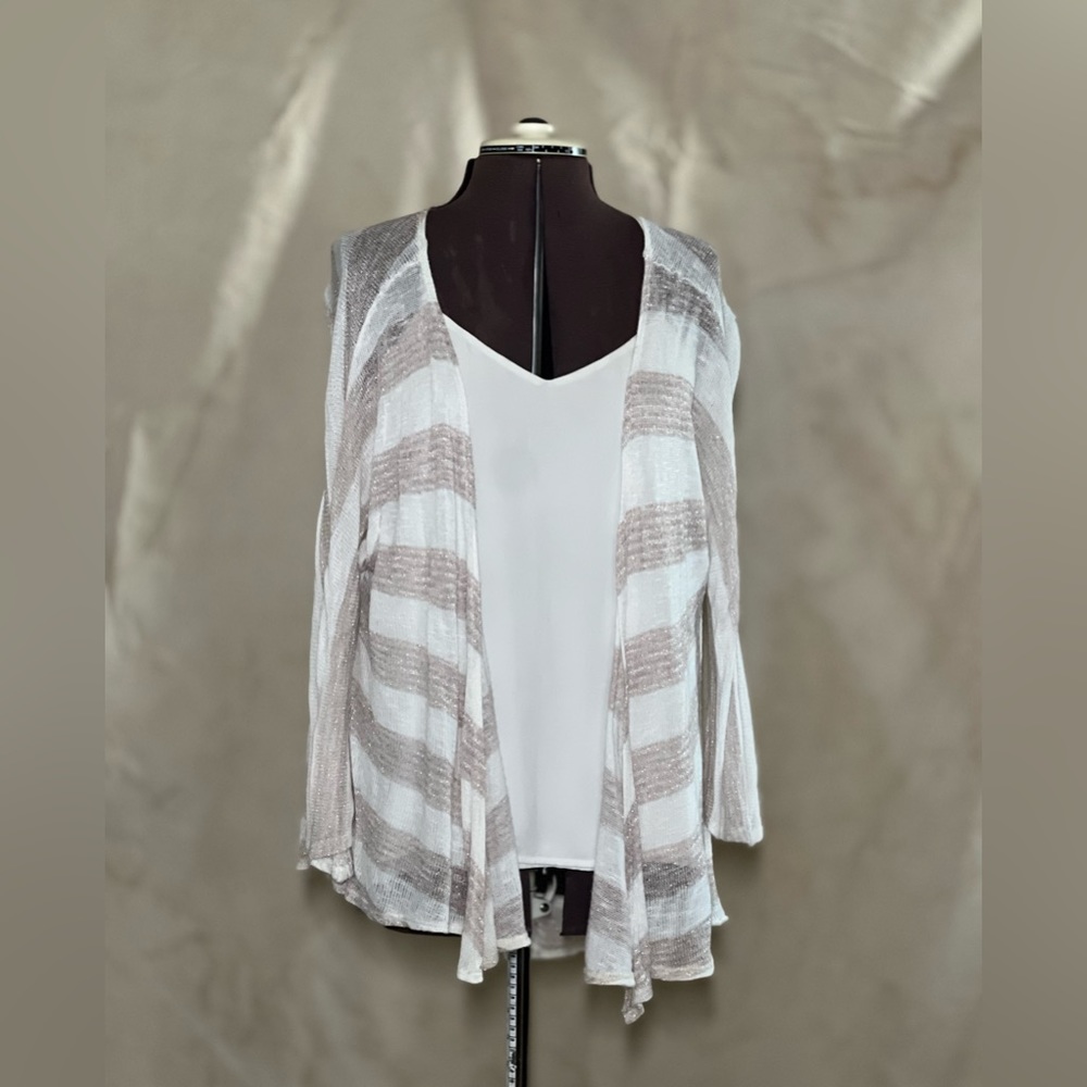 LuLaRoe thin knit swing sweater in cream and copper